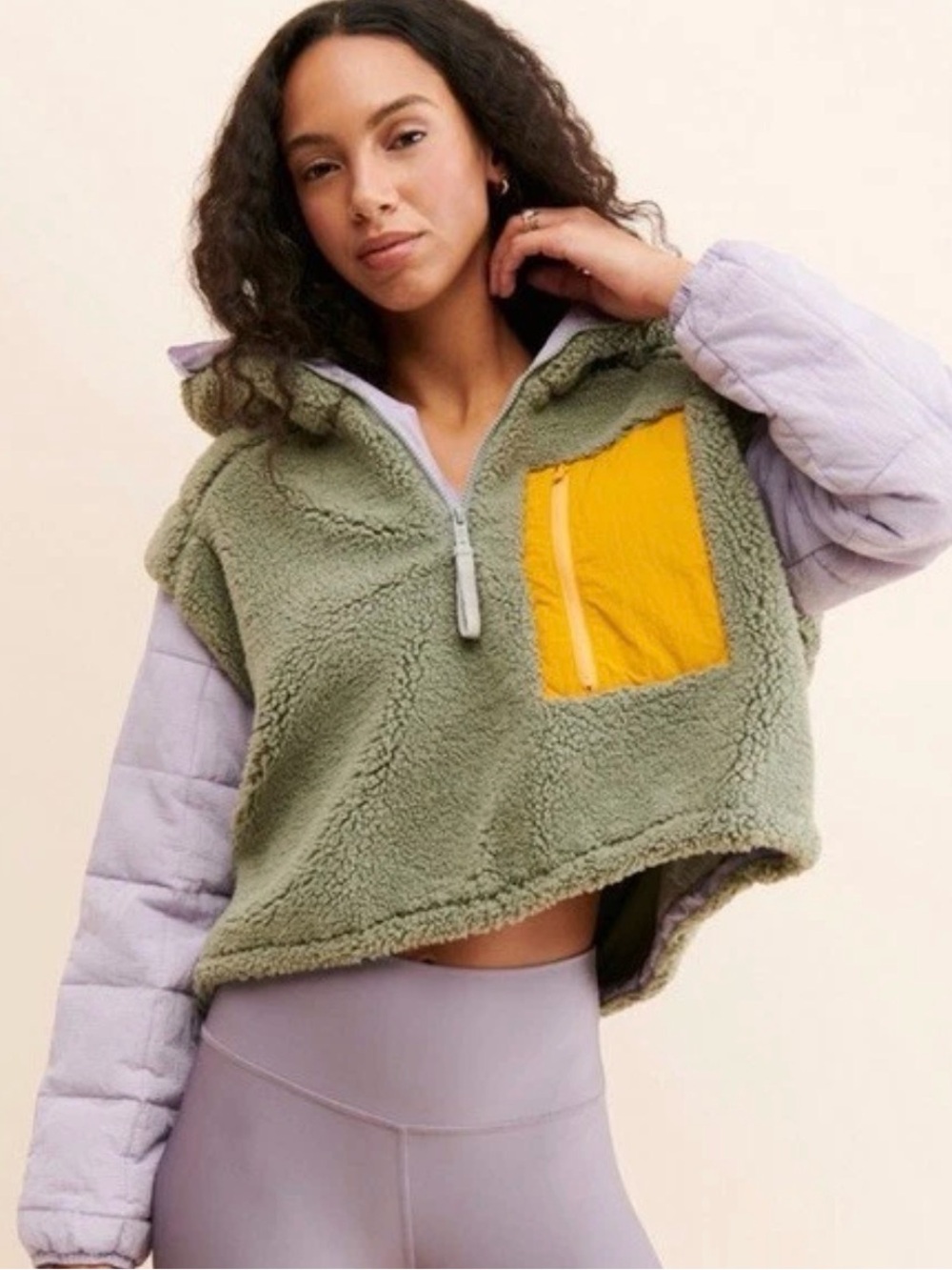 FP scenic route color block half zip